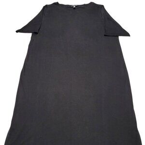 Eileen Fisher Tencel Viscose Blend Shirt Dress Womens Large Short Sleeve Stretch